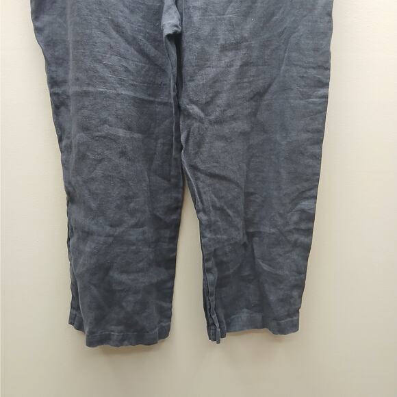 Eileen Fisher Women's 100% Linen Drawstring Straight Leg Pants Black Size Small - Picture 8 of 10